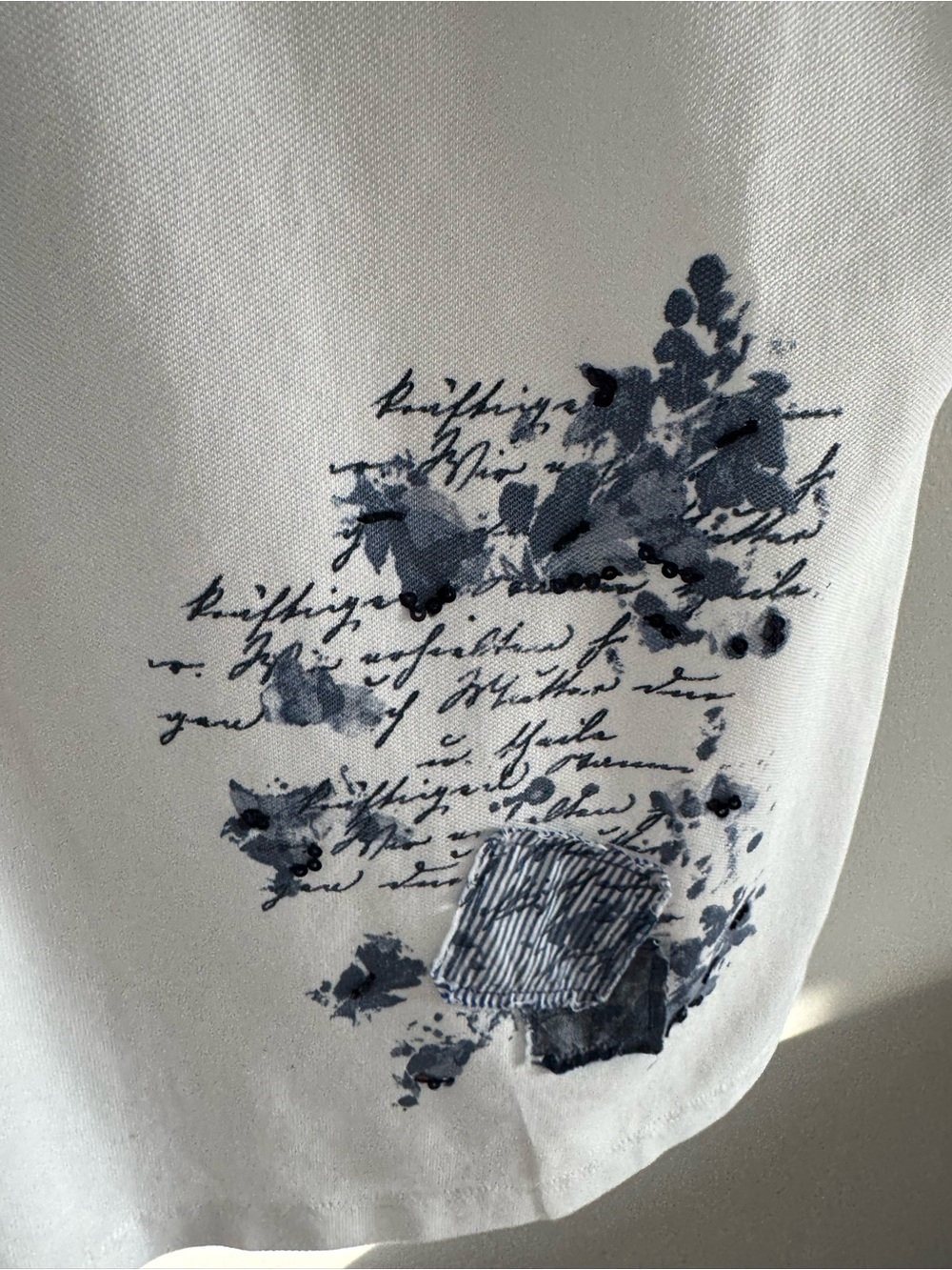 NWOT Lauren Ralph Lauren Women’s White Patchwork Pique Polo Shirt w script logo - Picture 3 of 9